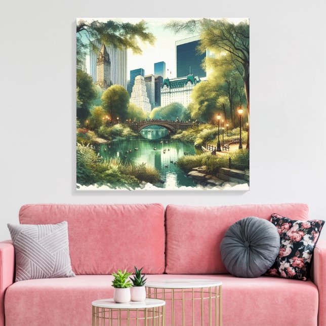 Impressão Em Tela Ponte Gapstow Central Park Nova York  (Insitu(Sala de estar))