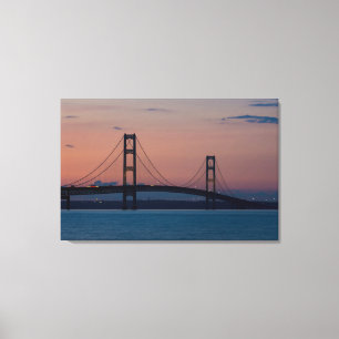 Impressão Em Tela Ponte Mackinac Em Dusk