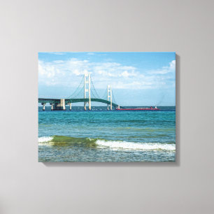 Impressão Em Tela Ponte Mackinac no Verão
