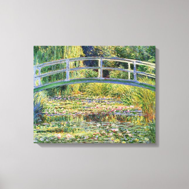 Impressão Em Tela Ponte Monet Japonesa com Lírios de Água (Frente)