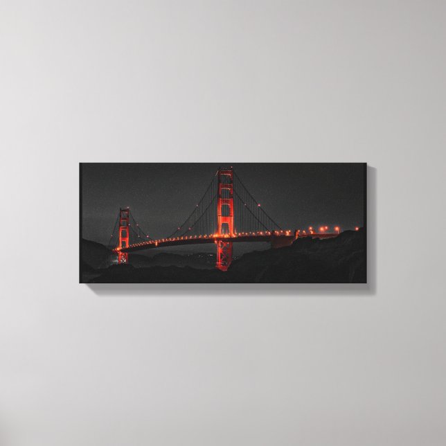 Impressão Em Tela Ponte ouro Gate, Hora Noturna de São Francisco (Frente)