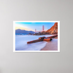 Impressão Em Tela Ponte ouro-Portão em São Francisco, Baker Beach