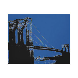 Impressão Em Tela Ponte preta & azul do pop art de Brooklyn