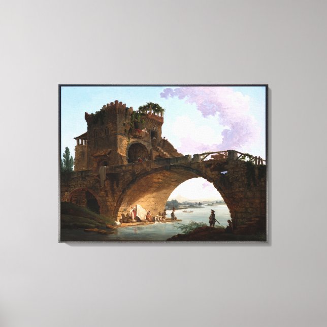 Impressão Em Tela Ponte Salario de Hubert Robert (Frente)