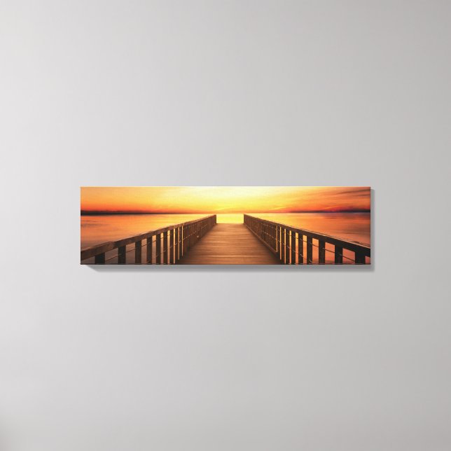 Impressão Em Tela Ponte Sobre A Arte Panorâmica Do Mar Calmo (Frente)