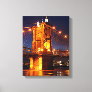 Impressão Em Tela Ponte sobre o rio Ohio em Cincinnati Ohio