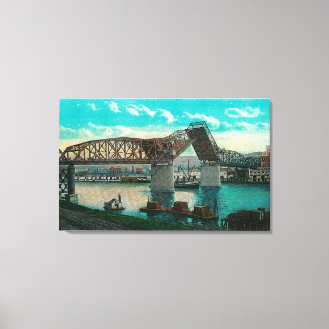 Impressão Em Tela Ponte sobre o rio Willamette (Frente)