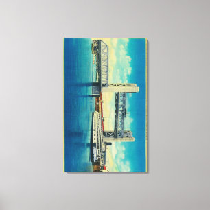 Impressão Em Tela Ponte Torre Elevada para o Rio Sacramento