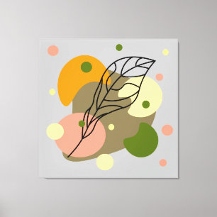 Impressão Em Tela Pontos de abstrato interessantes com folhas