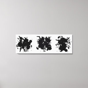 Impressão Em Tela Pontos Pretos Modernos Abstrato