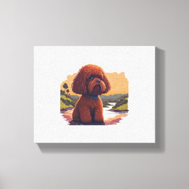 Impressão Em Tela Poodle de Brinquedo (Frente)