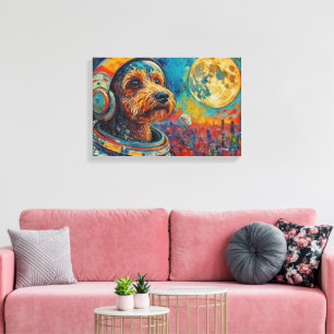 IMPRESSÃO EM TELA POODLE NO ESPAÇO