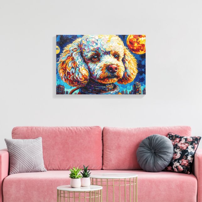 IMPRESSÃO EM TELA POODLE NO ESPAÇO-7 (Insitu(Sala de estar))