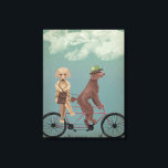Impressão Em Tela Poodle Tandem<br><div class="desc">Poodle Tandem de Fabfunky. Possui poodles cavalgando uma bicicleta em um estilo branco,  steampunk. | 192042D</div>