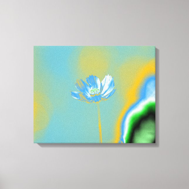 Impressão Em Tela Pop Art Blue Cosmos Flower (Frente)