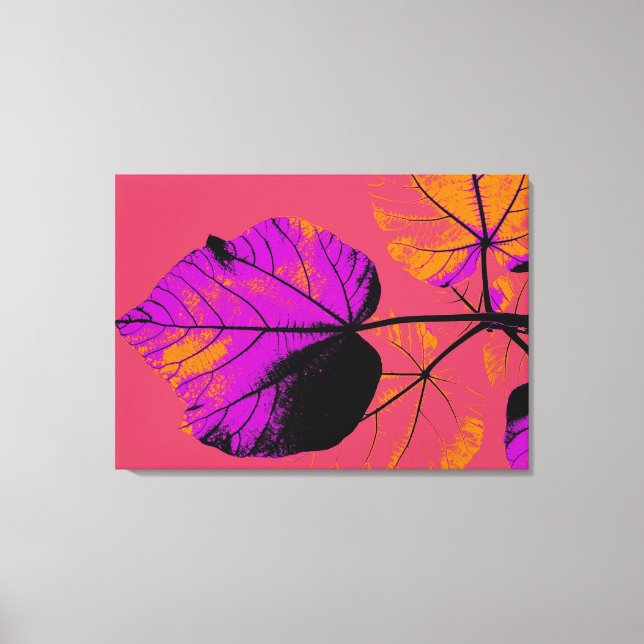 Impressão Em Tela Pop Art Close Leaf Abstrato (Frente)