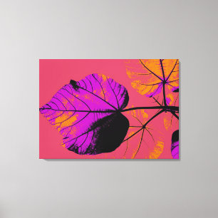 Impressão Em Tela Pop Art Close Leaf Abstrato