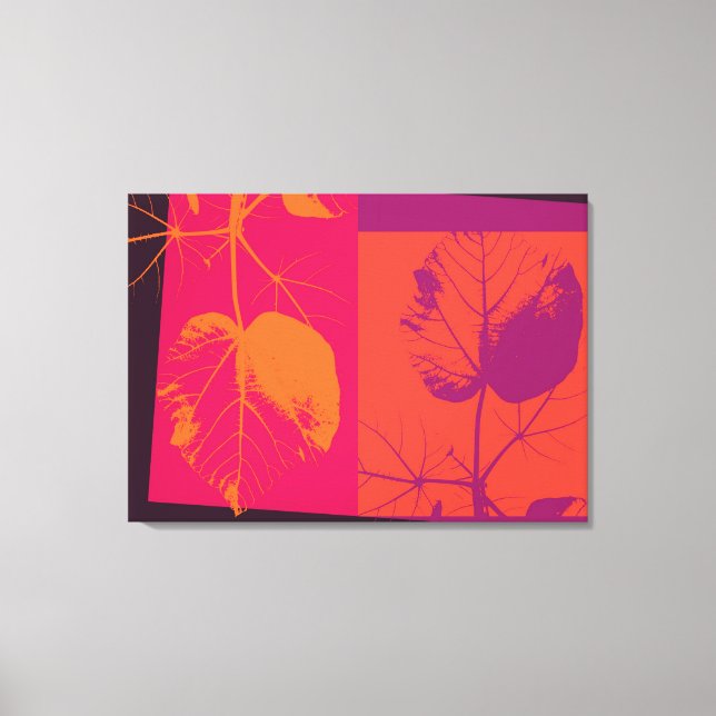 Impressão Em Tela Pop Art Close-up Deixa Abstrato (Frente)