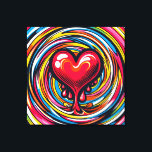 Impressão Em Tela Pop-Art Colorido "Coração Derretido"<br><div class="desc">Arte Pop Colorida "Coração Derretida" sobre fundo Whirlpool/Vortex</div>