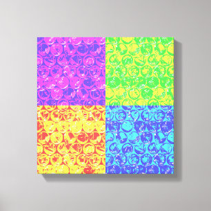 Impressão Em Tela Pop art do invólucro com bolhas de ar do arco-ír