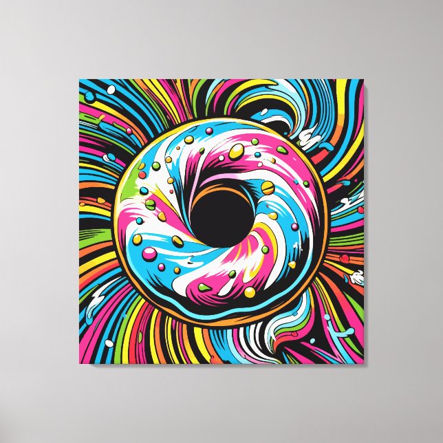 Impressão Em Tela Pop Art Rosquinha (Frente)