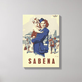 Impressão Em Tela Pop-art Sabena Ex Belgium Airlines