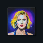 Impressão Em Tela Pop Art Scarlett Johansson Retrato<br><div class="desc">Retrato de Scarlett Johansson no estilo de Pop Art. A pintura original foi feita em acrílicas na canvas 20x20.</div>