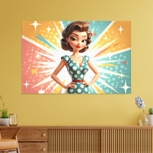 Impressão Em Tela Pop Art Star - Cartografia de Vintage 3D