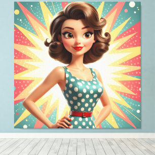 Impressão Em Tela Pop Art Star - Cartografia de Vintage 3D