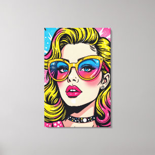 Impressão Em Tela pop de Arte com Glam Retroativo dos anos 80