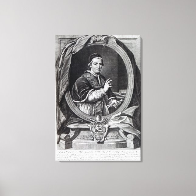 Impressão Em Tela Pope Clement XIV, gravado por Domencio Cunego (Frente)