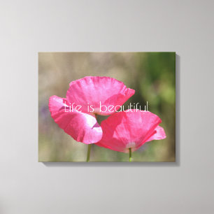 Impressão Em Tela Poppies Rosa