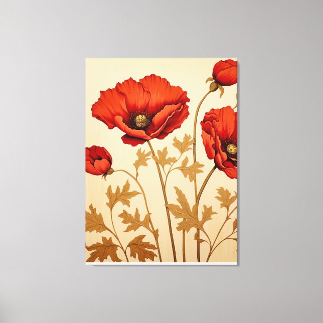 Impressão Em Tela Poppies vermelhos (Frente)