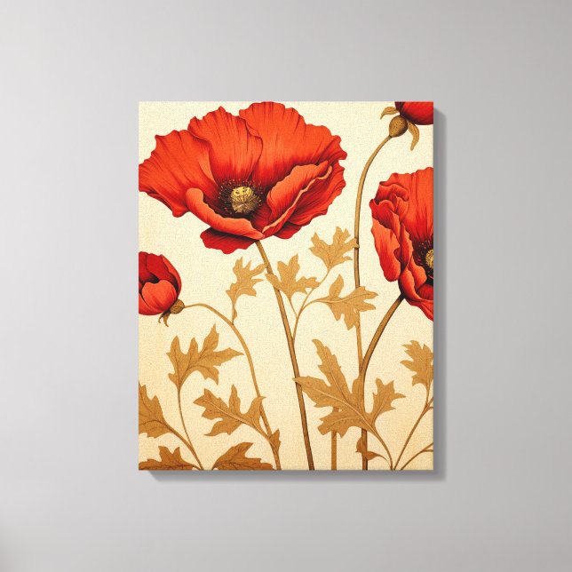 Impressão Em Tela Poppies vermelhos (Frente)