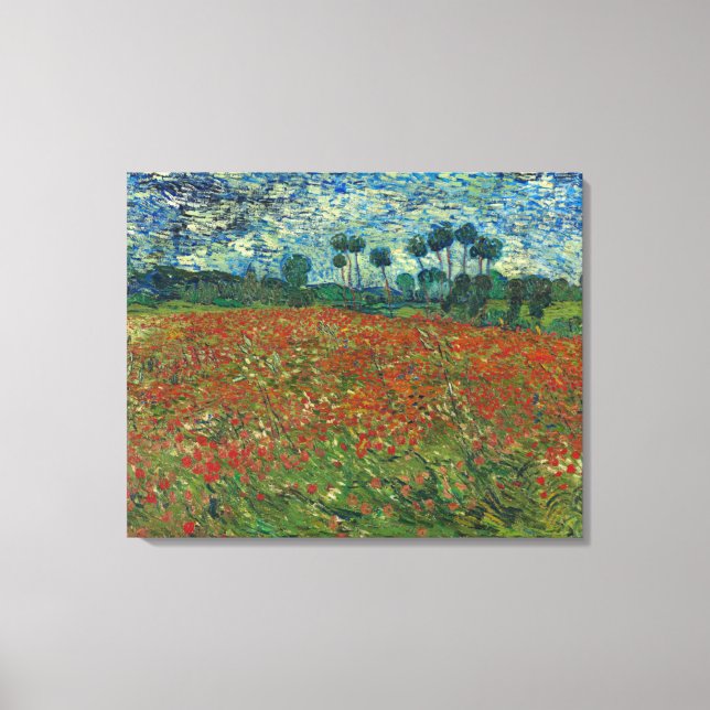 Impressão Em Tela Poppy Field por Vincent Van Gogh (Frente)