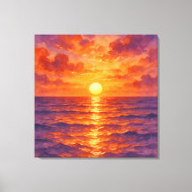 Pôr do Sol Ardente - Estilo de Pintura em Aquarela