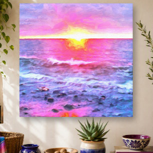 Impressão Em Tela Pôr do sol Banderas Bay Puerto Vallarta 0909 Arte