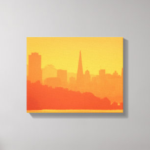 Impressão Em Tela Por do sol brilhante de San Francisco