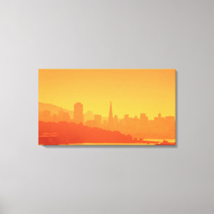 Impressão Em Tela Por do sol brilhante de San Francisco
