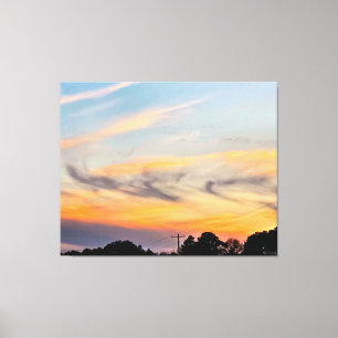 Impressão Em Tela Pôr do sol colorido sobre as árvores