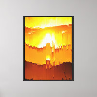 Pôr do Sol com Falha Digital no Horizonte