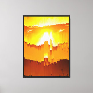 Impressão Em Tela Pôr do Sol com Falha Digital no Horizonte