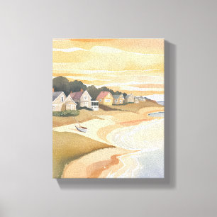 Impressão Em Tela Pôr do Sol de Verão Aquarela de Martha's Vineyar