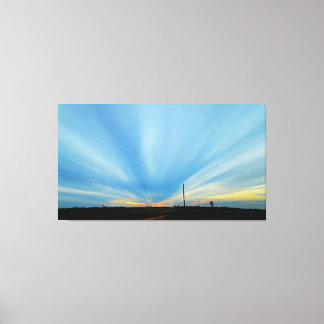 Impressão Em Tela Pôr do Sol Dramático Sobre a Paisagem Rural