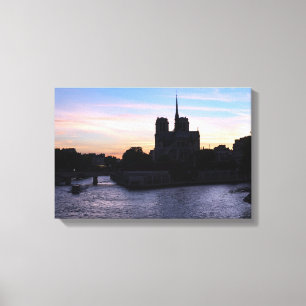 Impressão Em Tela Pôr do sol em Notre Dame de Paris