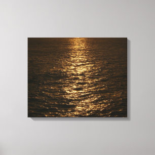 Impressão Em Tela Pôr do Sol na Água Fotografia Oceânica Abstrata