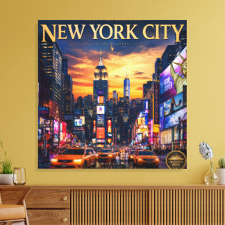 Impressão Em Tela Pôr do Sol na Cidade de Nova York