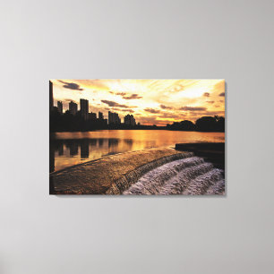 Impressão Em Tela Por do sol na cidade Londrina