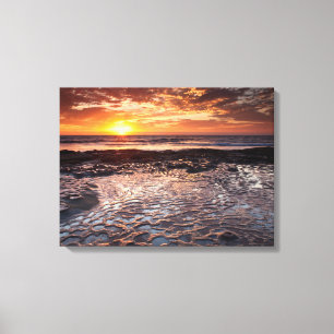 Impressão Em Tela Pôr do sol na praia, Califórnia