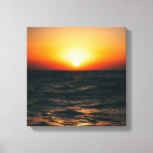 Impressão Em Tela Pôr do sol na praia em tela